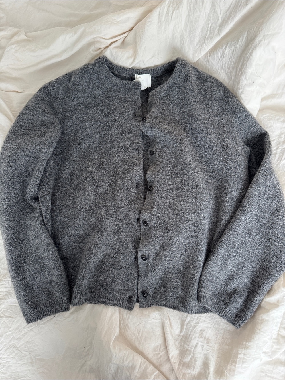 H&M Gray Button-Front Loose-Fit Cardigan